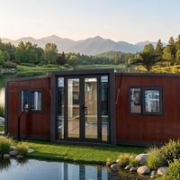 Module d'hébergement modulaire télescopique extensible de luxe pour camping en montagne et en bord de lac, style 'Living Pod' tendance