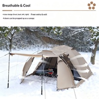 Tente de camping et de pêche coupe-vent en polyester double couche ignifuge quatre saisons pour tunnel extérieur et cheminée d'hiver