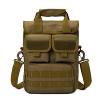 Sac bandoulière vertical de style tactique, sacoche pour tablette 10 pouces avec sangle MOLLE