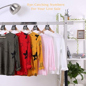 Tùy Chỉnh Tái Sử Dụng Trực Tiếp Bán Quần Áo Móc Áo Thẻ Nhựa 400 Số Liên Tiếp Xếp Gương Số Thẻ - Product Image 3