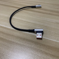 Kabel Data pengisian daya 90 derajat kabel pendek 6A 0.25 0.5M Elbow USB Tipe C ke kabel Tipe C kawat Power Bank cepat untuk ponsel