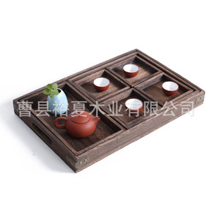 Solid Wood <b>Tea</b> <b>Tray</b> Paulownia Wood Rectangle 4-7 Compartments Multifunction Storage <b>Trays</b> For Kung Fu <b>Tea</b> Set - Product Image 5