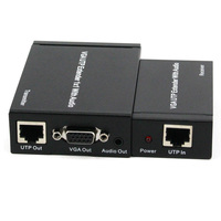 Extensor VGA UTP de 300M sobre Cable CAT5 CAT5e CAT6 RJ45, Transmisor y Receptor de Video VGA de 1000 pies con Audio de 3.5 mm y Salida de Bucle