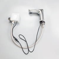 Robinet intelligent à économie d'énergie sans alimentation externe, robinet de salle de bain contemporain à un seul trou en cuivre avec capteur