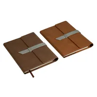 Carnet de notes et agenda A5 en cuir PU rigide avec logo personnalisé et reliure cousue - Vente en gros de carnets de notes personnalisés