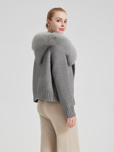 <span class=keywords><strong>Cardigan</strong></span> con colletto in vera <span class=keywords><strong>pelliccia</strong></span> QC24048 <span class=keywords><strong>Cardigan</strong></span> maglione <span class=keywords><strong>pelliccia</strong></span> - Product Image 6