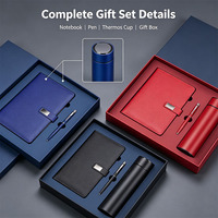 Ensemble cadeau d'entreprise en gros avec carnet en cuir PU et stylo métallique, bouteille d'eau pour équipes commerciales, OEM ODM, logo gravé au laser