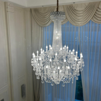 Plafonnier haut en or de luxe fantaisie avec bougie hall de l'hôtel empire K9 cristal suspension lustre royal