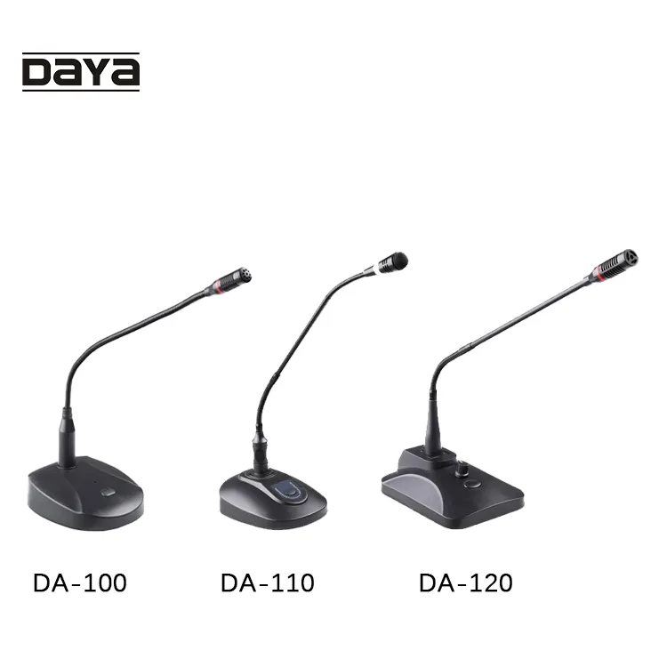 DAYA Dm20格安卸売会議コンデンサー有線プロフェッショナルオーディオマイクベース3v無料グースネックと5メートルケーブル