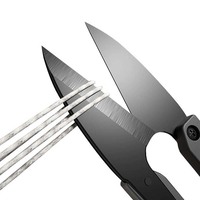 Noir Premium en forme de U Mini vêtement ciseaux en acier au carbone Cutter fil bonsaï sécateur tailleur ciseaux