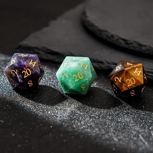 Dado D20 in Occhio di Tigre, 25mm, 20 Facce, Cristallo di Ametista per D&D, <span class=keywords><strong>Dungeons</strong></span> and Dragons, Giochi di Ruolo, MTG, Giochi da Tavolo - Product Image 5