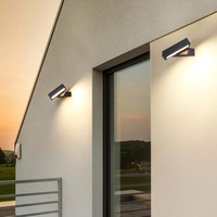 Lumière LED carrée en aluminium étanche IP65 pour mur extérieur de jardin, avec lumière blanche chaude 3000K, 5-10W