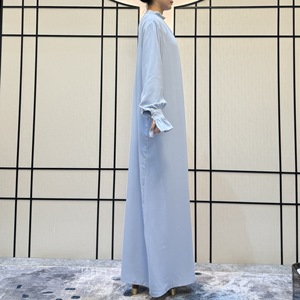 Nouveau Style Abaya Robe Longue Exportation Transfrontalière Couleur Pure Casual Usine Abuja avec Jupe Longue en Polyester 2 Pièces Adulte - Product Image 1