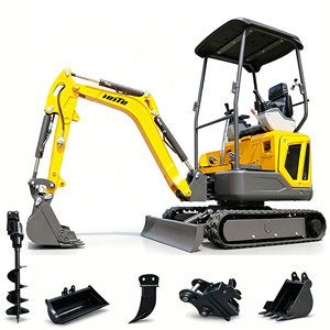 Mini-excavatrice compacte hydraulique sur chenilles de 1 tonne, 1,6 m³, avec godet tarière pour usage agricole - Product Image 1