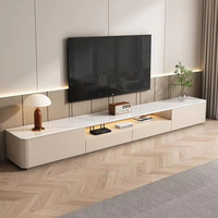 Meuble TV moderne en bois massif de densité moyenne de style européen avec rangement pour salon et appartement - Conception écologique à poser au sol