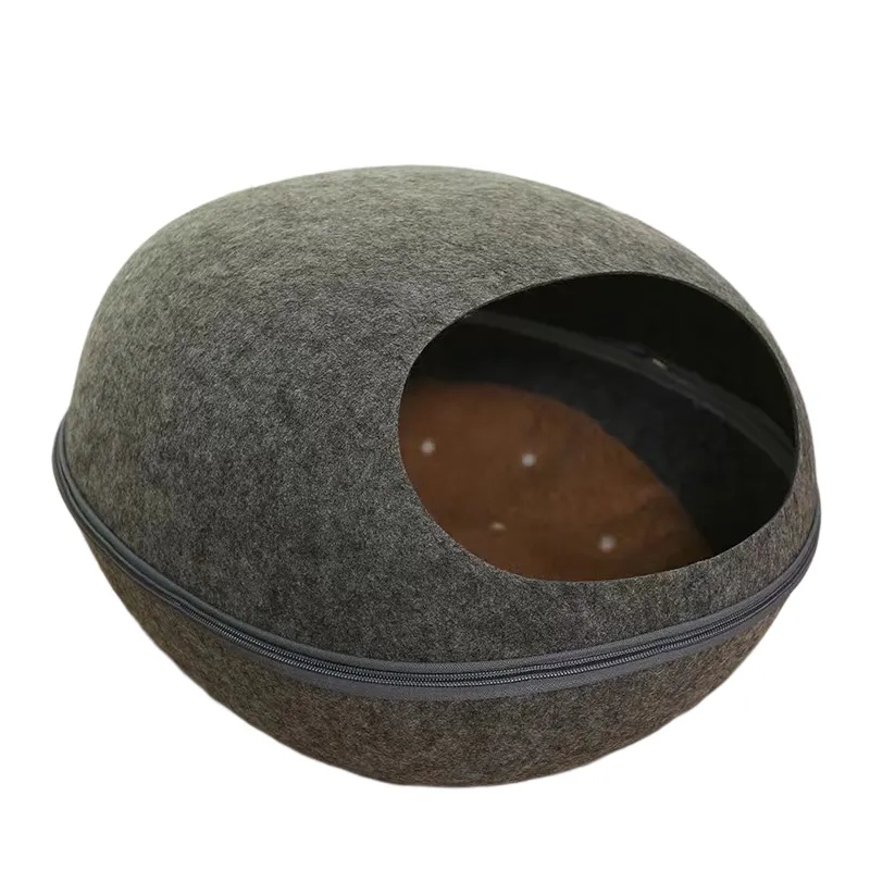 Wholesale Custom Eco-friendly Foldable Durable Luxury Soft Calming Donut Pet Dog Cat Round Bed House For Small Animal