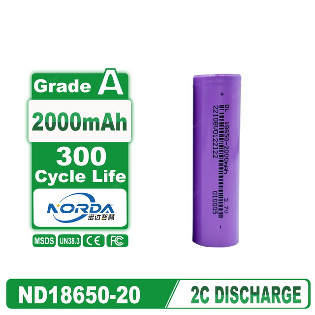 NORDA 18650 NMC 3.7V 2000mAh Cylindrical Entry Level Power Cell