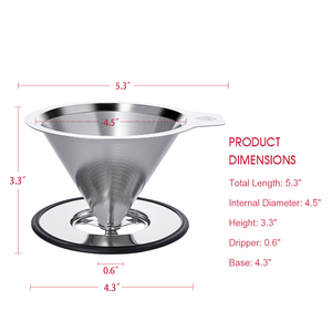 Cafetera Minimalista de Acero Inoxidable SS304, Juego de Filtro Desmontable, Soporte Ahorrador de Espacio para Cocinas Pequeñas, Cafetera de <span class=keywords><strong>Goteo</strong></span> Compacta y Reutilizable - Product Image 5