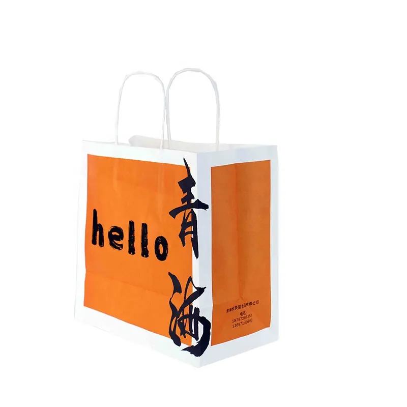 Logo Full Colors Printing Gift Craft Paper Bag Design Ideas Custom Cheap Wholesale Price White Kraft Paper Bag For Clothes