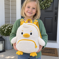 Sac à dos en peluche personnalisé en forme d'oiseau, design unique et original, pour enfants, service OEM/ODM, certifié EN71/ASTM, sac à dos jouet en peluche