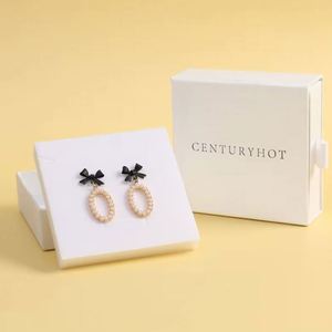 Custom Logo Branded Small Cardboard White Packaging Drawer Pattern Square Jewelry <b>Box</b> <b>for</b> Earrings and Ring - Product Image 3