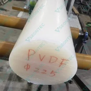 ตัวอย่างแท่งแผ่น PVDF อุปทานที่กําหนดเองฟรี PVDF Bar 30 มม. 60 มม. 100 มม. บาร์กลม