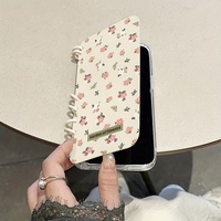 1pc Cute Small Floral Flower Print TPU Flip Cover pour téléphones mobiles y compris Phone Grip Cartoon Design
