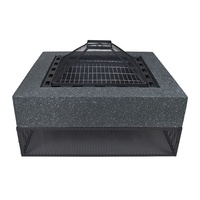 Grilles de foyer de barbecue noires pour l'extérieur, chauffage pour serre, jardin, foyer carré, chauffage extérieur