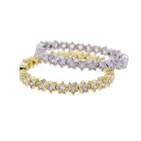 Bracelet élastique étoile sertie de pierres, bijoux, serti à griffes, étoiles brillantes, chaîne tennis en CZ, bracelet extensible, cadeau de Noël pour couples