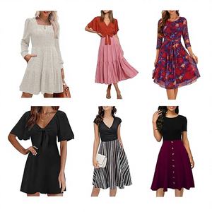 Robes décontractées pour femmes, vêtements de mode féminins, nouvelle tendance, vente chaude, robe élégante pour femme mature, nouveau modèle, robes en polyester/coton - Product Image 5