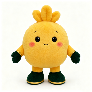 Peluche de fruta redondo personalizado, peluche de fruta de dibujos animados, juguete de peluche de fruta, peluche de personaje amarillo suave - Product Image 1