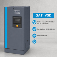 Compresseur d'air à vis à vitesse fixe Atlas Copco, fournisseur chinois, 11 kW, 15 CV, 380 V/50 Hz, IP54, promotion usine