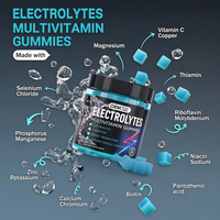 Complément Sportif Gommes aux 6 Électrolytes Marque Blanche, 150 Unités, Saveur Framboise Bleue
