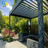 Pergola de jardin extérieure moderne de luxe avec toit à lamelles automatique en aluminium thermolaqué pour grand balcon et décorations de jardin