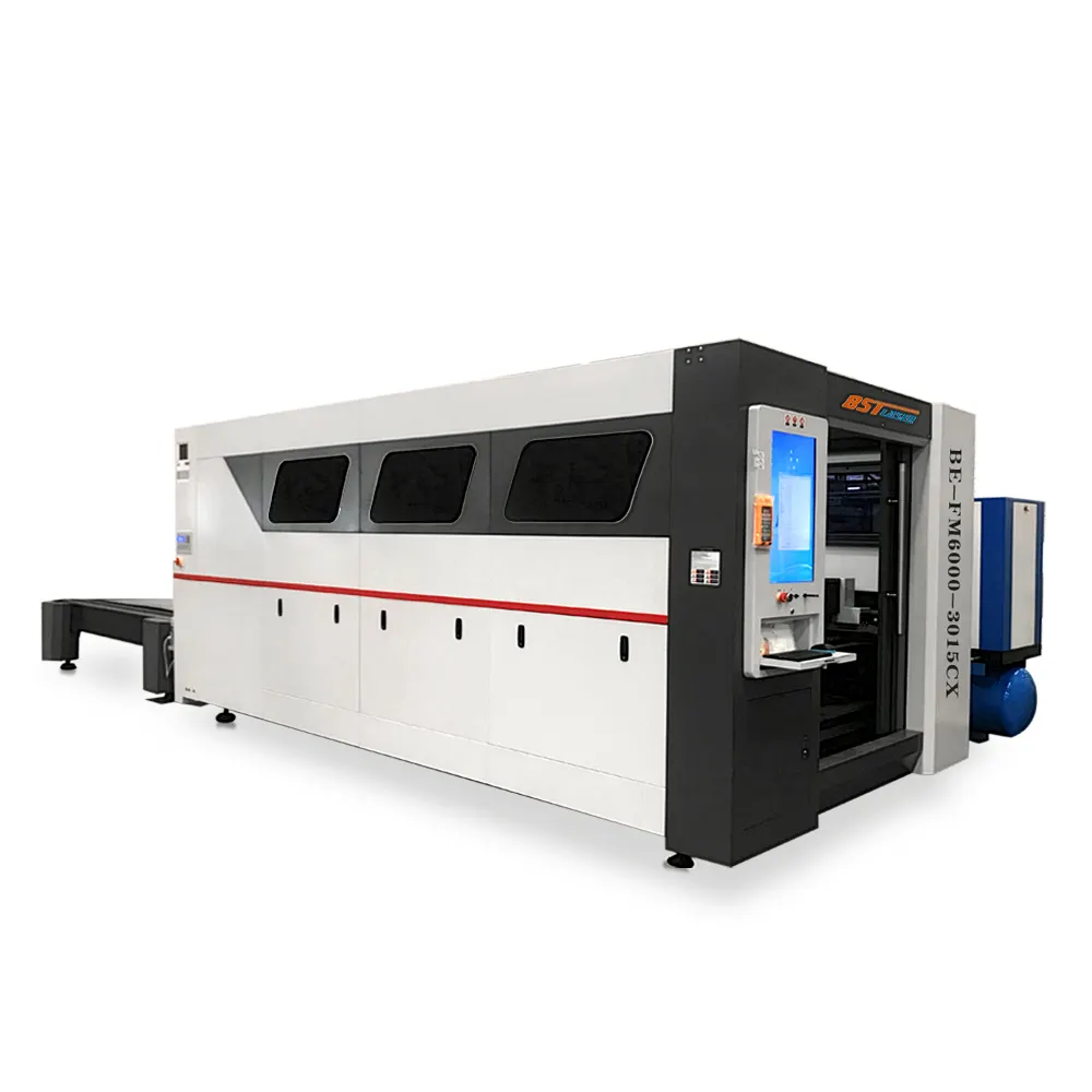 Full Enclosure Raycus IPG MAX SS Alu Thick Metal Plate 1.5KW 2KW 3KW 6KW 12KW Fiber Laser Cutting Machine