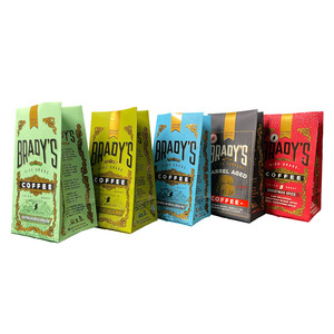Matte Black Stand Up <b>Coffee</b> Bean Pouch with Valve Resealable Ziplock Custom <b>Printed</b> Mylar Bag 250g 500g 1kg - Product Image 2
