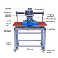 Machine d'impression textile pour transfert par sublimation sur t-shirts, semi-automatique pneumatique à double chauffage, imprimante de vêtements 16x24 pouces (40x60cm)