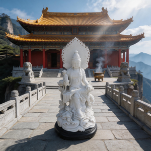 Estatua de Buda Shakyamuni de Mármol Blanco Natural para Exteriores, Ideal para Exhibiciones en Grandes Templos, Adorno de Suelo de Inspiración Zen - Product Image 5