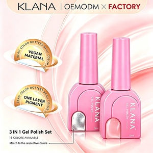 KLANA 16 Colors 3 In 1 UV <b>Gel</b> Set Transparent Jelly <b>Gel</b> Polish <b>Kit</b> Soak Off Nail Art <b>Gel</b> With Acrylic Color Chart for Salon DIY - Product Image 4