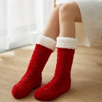 Chaussettes pantoufles douillettes pour femmes, antidérapantes, chaudes pour l'hiver, chaussettes de sol moelleuses, douces et confortables pour la maison, chaussettes de sommeil, logo personnalisé OEM