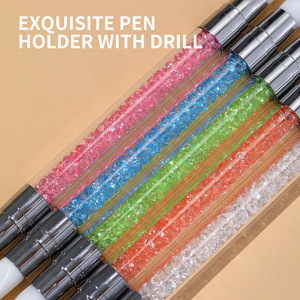 Juego de 5 Piezas de Bolígrafos de Silicona de Doble Punta Multifuncionales con Diamantes de Imitación para Diseño de Uñas - Product Image 4
