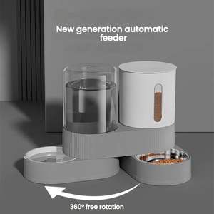 2 in 1 yerçekimi büyük kapasiteli 360 derece dönebilir kendinden besleme Pet gıda su sebili - Product Image 2