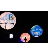 Modèle de planètes géantes personnalisées Reddy, ballon miroir gonflable, lumière LED, décoration de ballon, PVC double durable, imperméable pour événement