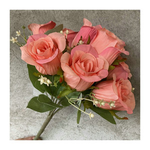 Fleurs Yiyi, fleur artificielle à 9 têtes, bouton de pierre précieuse, roses bleues, décoration intérieure, accessoire de mariage - Product Image 5