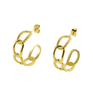 Zogxin Geometric Hoop Earrings Gold Stainless Steel Stud Earrings For Women Fashion Jewelry - Product Image 5