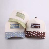 Casquette de baseball sportive ajustable à 5 panneaux, motif pois, patch tissé, style esthétique Y2K, streetwear, haute qualité, vente en gros