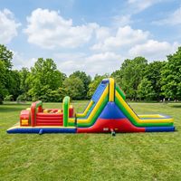Parcours d'obstacles gonflable commercial extérieur pour adultes, jeux de fête gonflables pour enfants