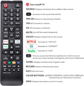 Forsamsung 4K TV thay thế điều khiển từ xa BN59-01315A ABS 4 Nút cố định mã 8-10 Meter Đen CE thông minh 6 tháng bảo hành - Product Image 3