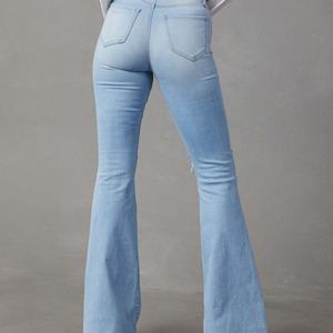 Pantalones Vaqueros de Mujer de Cintura Alta y Pierna Ancha, Diseño Ajustado y Transpirable para Primavera/Verano, Estilo Desgastado con Agujeros - Product Image 6