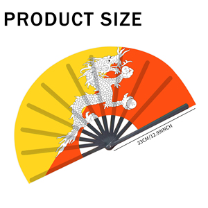 Abanicos Plegables de Bambú con la Bandera de Bután al por Mayor, Abanico de Mano para Carnaval, Boda, Festival, Fiesta, Agencia de Viajes - Product Image 4